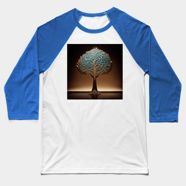 Yggdrasil World Tree of Life Baseball T-Shirt by Grassroots Green